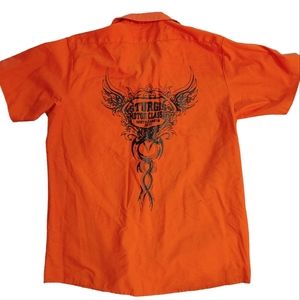 Bright Orange Sturgis South Dakota 2011 Button Down Shirt